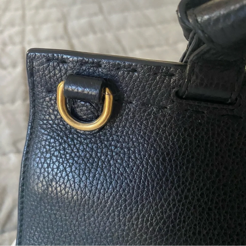 GUCCI GG MARMONT LEATHER TOP HANDLE BAG 421890 BLACK - Picture 9 of 15
